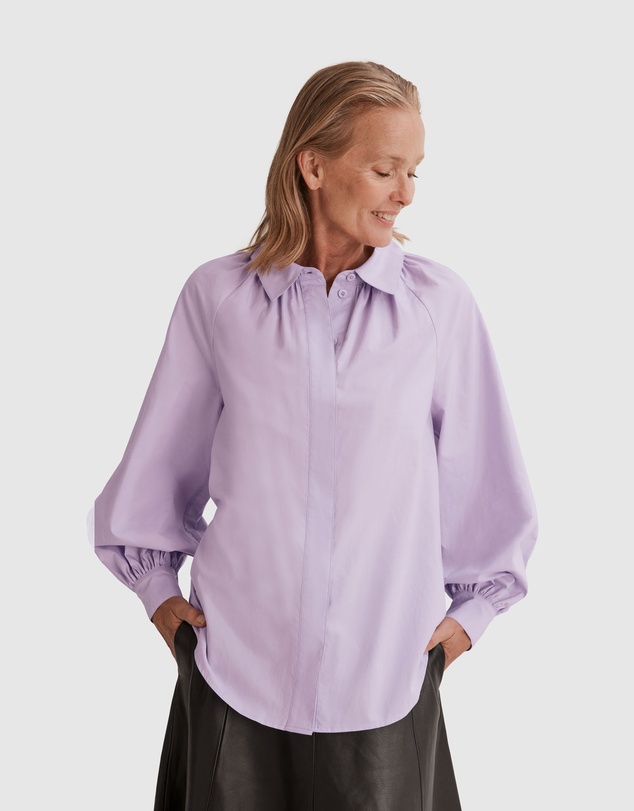 Country Road Gathered Poplin Blouse