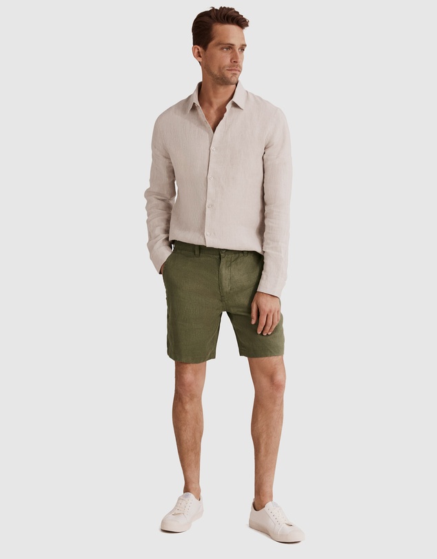 Country Road Organically Grown Linen Button Front Short