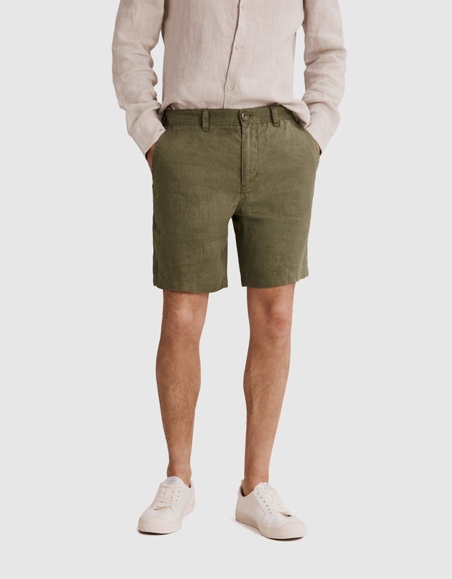 Country Road Organically Grown Linen Button Front Short