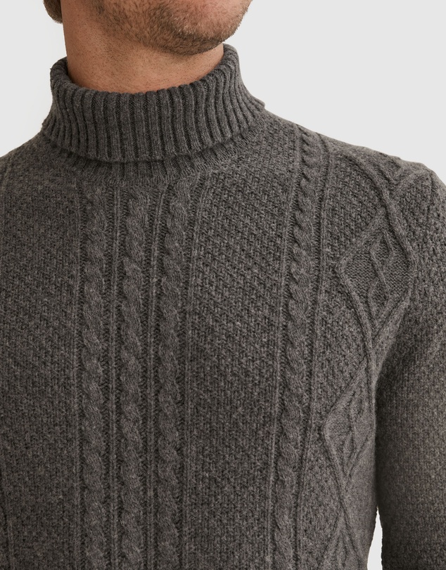 Country Road Cable Roll Neck Knit