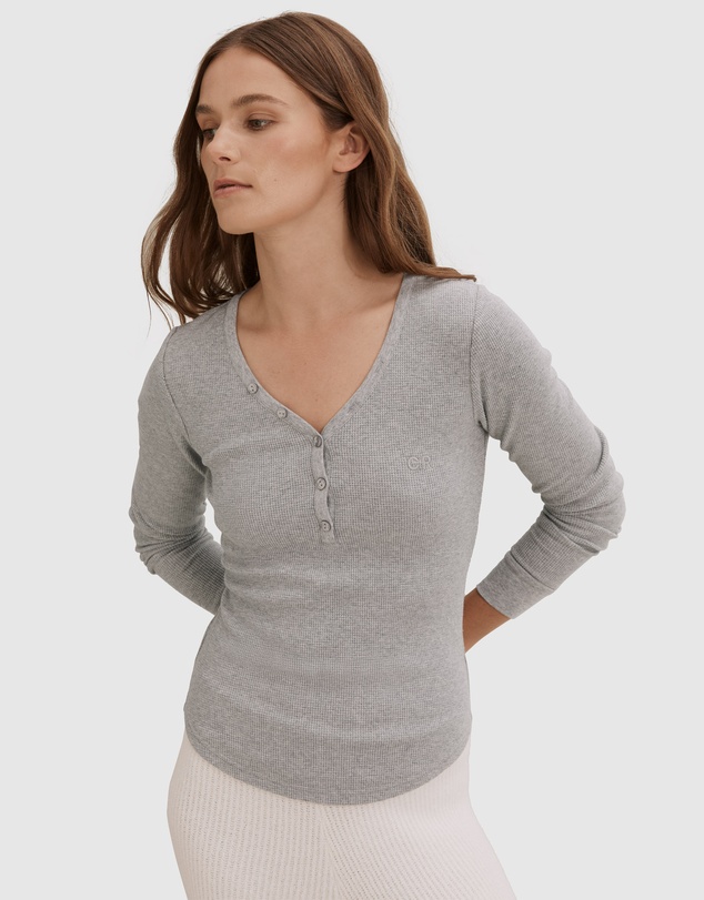 Country Road Waffle Henley Top