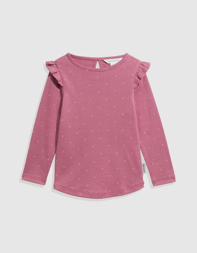 Country Road Organically Grown Cotton Pin Dot Frill T-Shirt