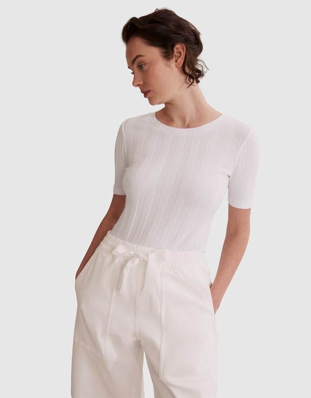 Country Road Short Sleeve Self Stripe T-Shirt