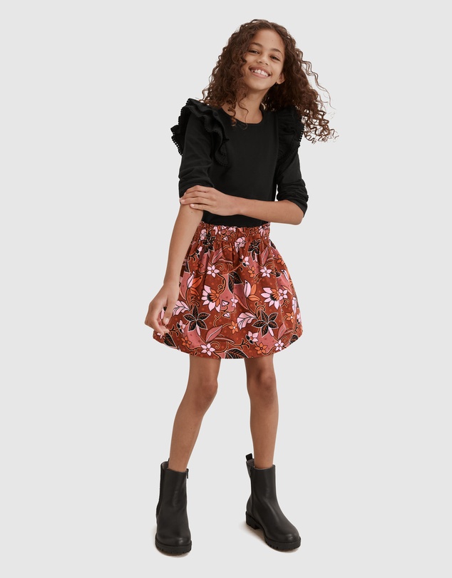 Country Road Organically Grown Cotton Slub Frill T-Shirt