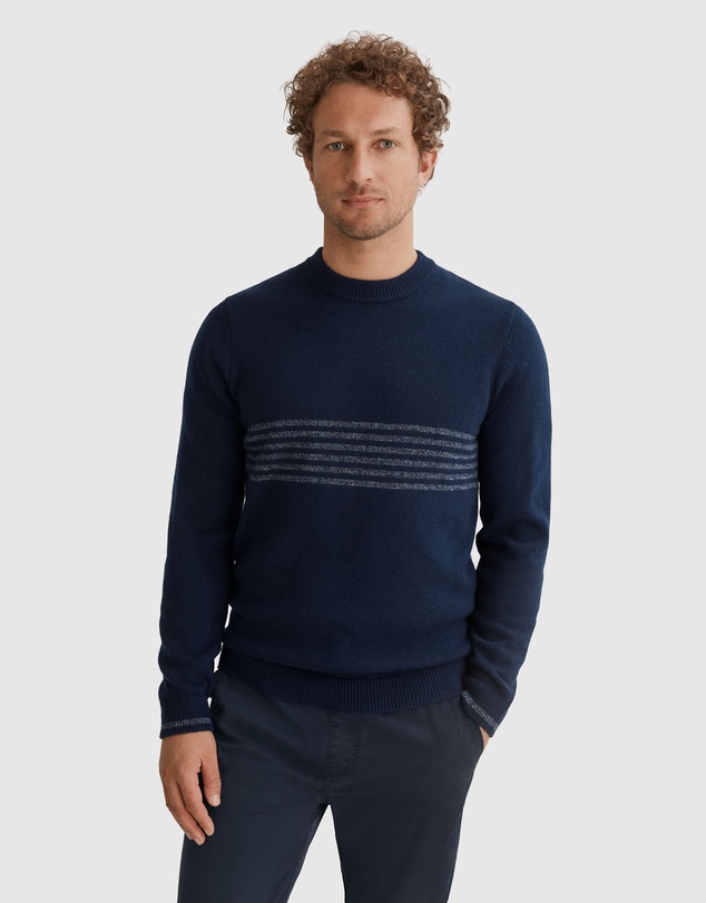Country Road Multi Stripe Crew Wool Knit