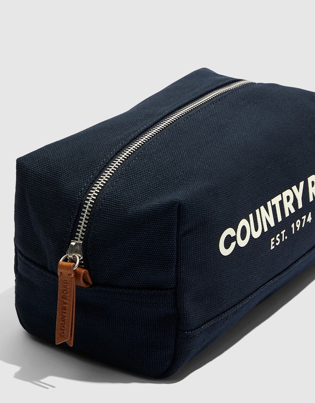 Country Road Organically Grown Cotton Modern Logo Wash Bag