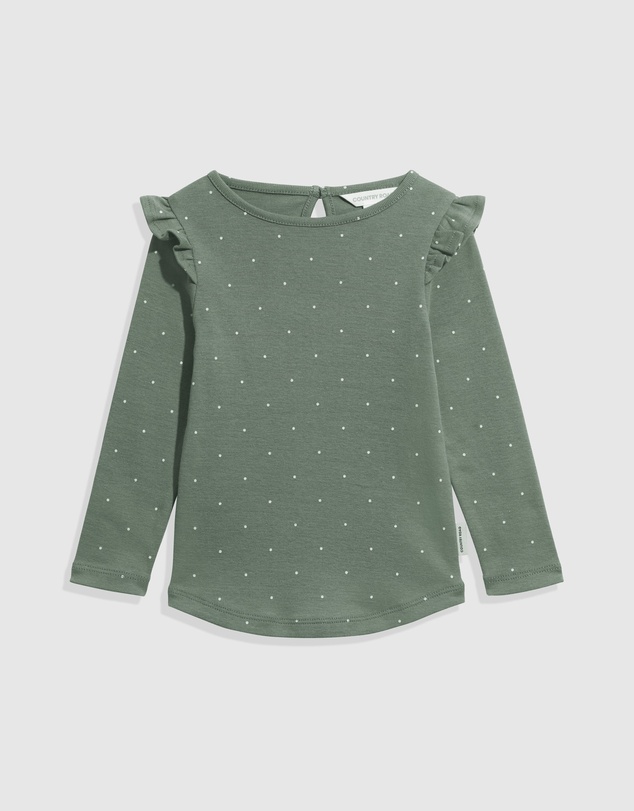 Country Road Organically Grown Cotton Pin Dot Frill T-Shirt