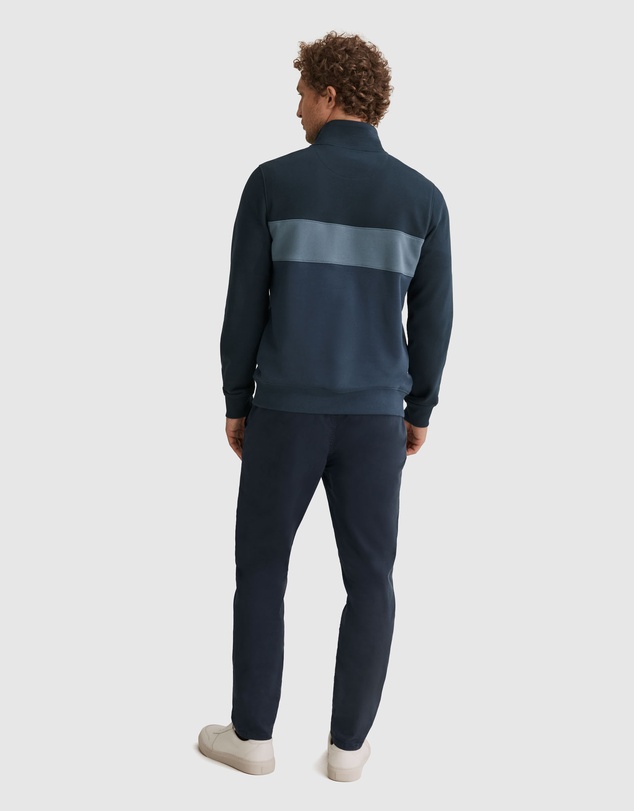 Country Road Australian Cotton Logo Stripe Half Zip Sweat