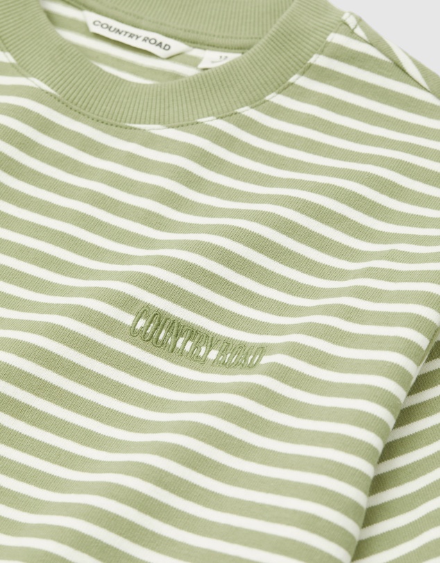 Country Road Teen Recycled Cotton Oversized Fit Stripe T-Shirt