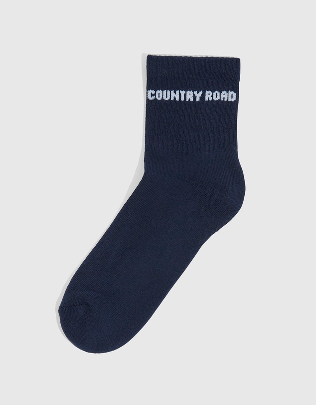 Country Road Branded Quarter Crew Sock