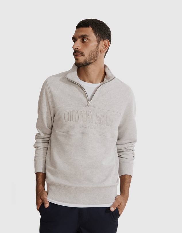 Country Road Verified Australian Cotton Half Zip Heritage Sweat
