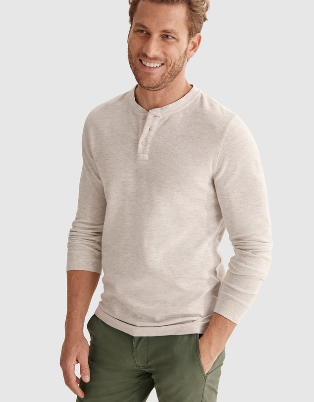 Country Road Long Sleeve Waffle Henley