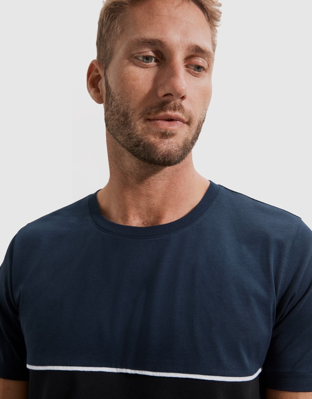 Country Road Piped Pima Panel Crew T-Shirt