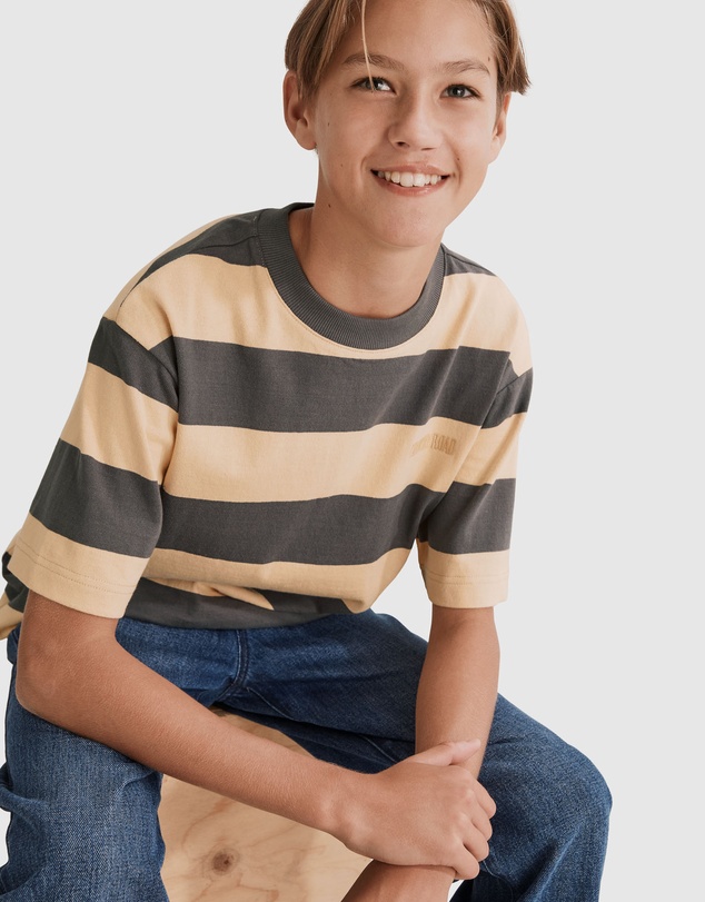 Country Road Teen Recycled Cotton Block Stripe Short Sleeve T-Shirt