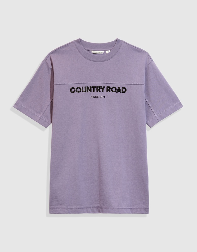 Country Road Teen Recycled Cotton Short Sleeve Logo Longline T-Shirt