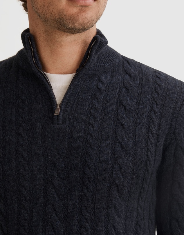 Country Road Responsible Cashmere Cable Half Zip Knit