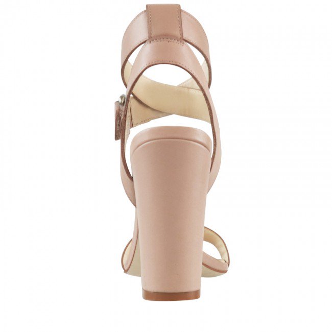 Wittner Ralexx Nude Leather Open Toe Block Heel