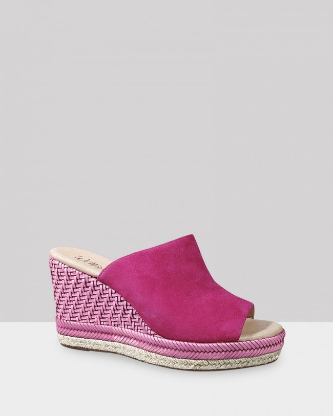 Wittner Vaughn Hot Pink Suede Open Toe Wedge