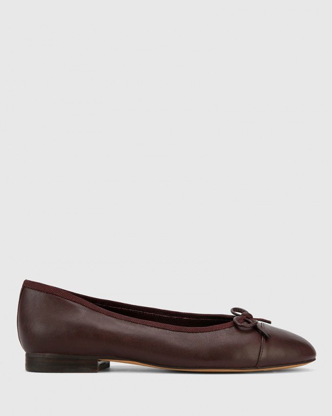 Wittner Annie Wine Leather Almond Toe Ballet Flat