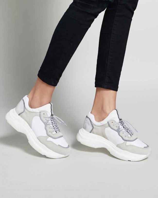 Wittner Blaze Grey and Silver Suede Chunky Sneaker