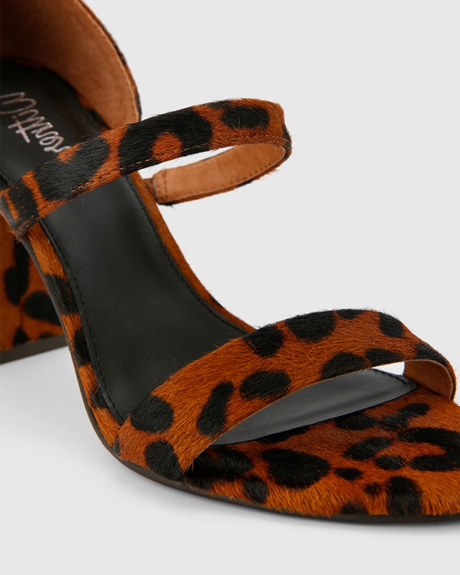 Wittner Rivera Leopard Printed Hair On Leather Block Heeled Sandal