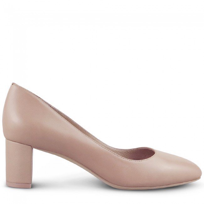 Wittner Monte Nude Leather Round Toe Block Heel