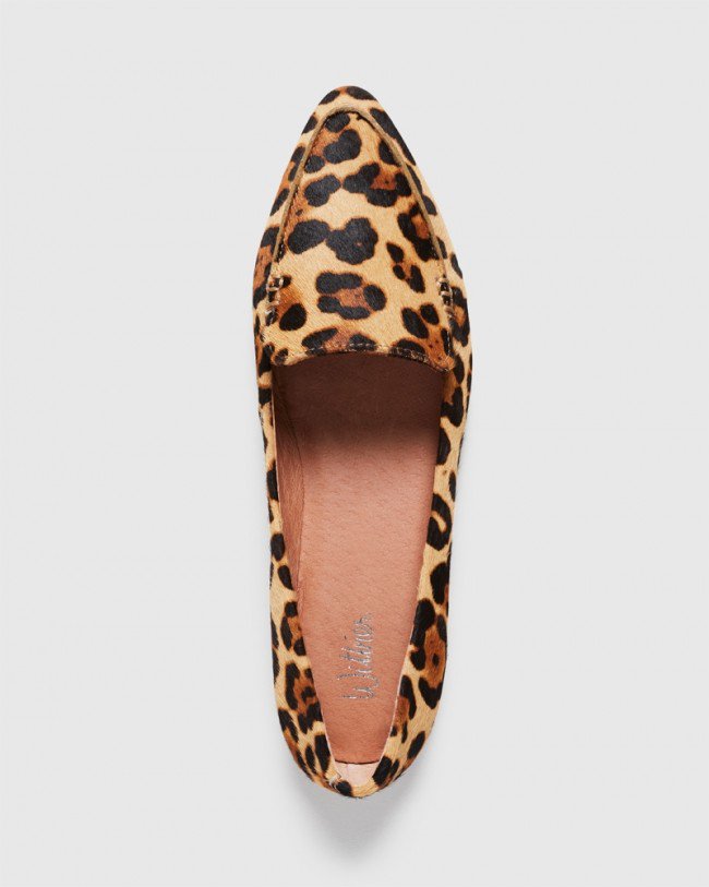 Wittner Packhamm Leopard Print Pony Hair Pointed Toe Loafer