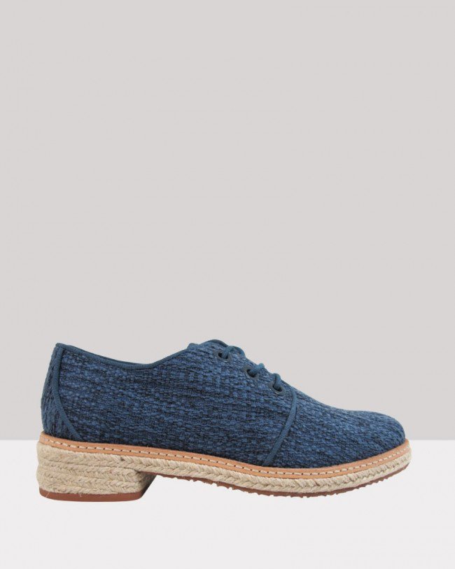 Wittner Manual Navy Woven Fabric Brogue