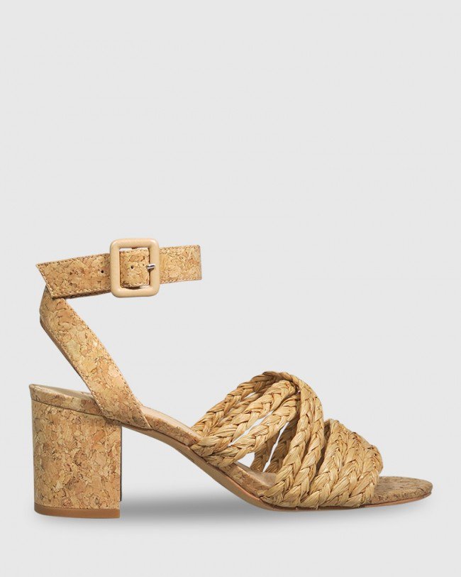 Wittner Nalani Natural Raffia Weave & Cork Sandal