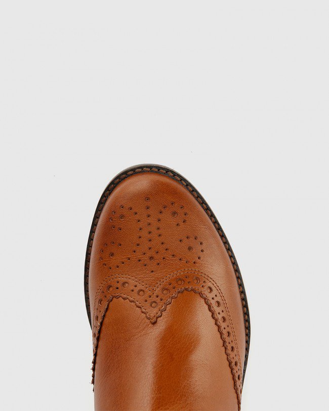 Wittner Camilo Dark Cognac Scotch Leather Ankle Boot