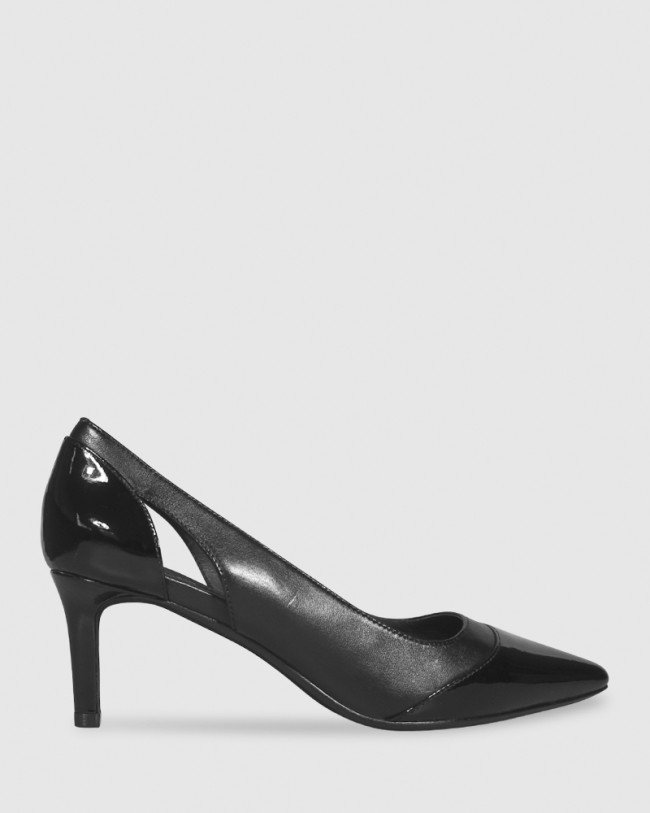 Wittner Dewan Black Patent Leather Stiletto Heel