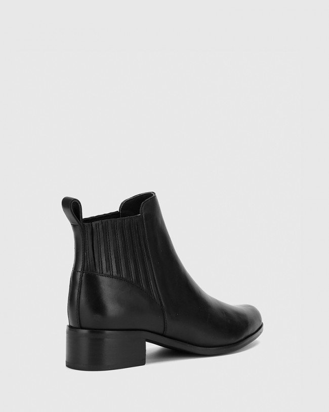 Wittner Gavin Black Nappa Leather Pull On Ankle Boot