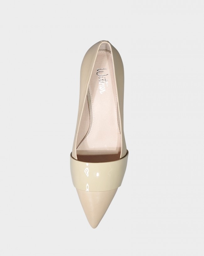 Wittner Danko Honey Leather Pointed Toe Block Heel