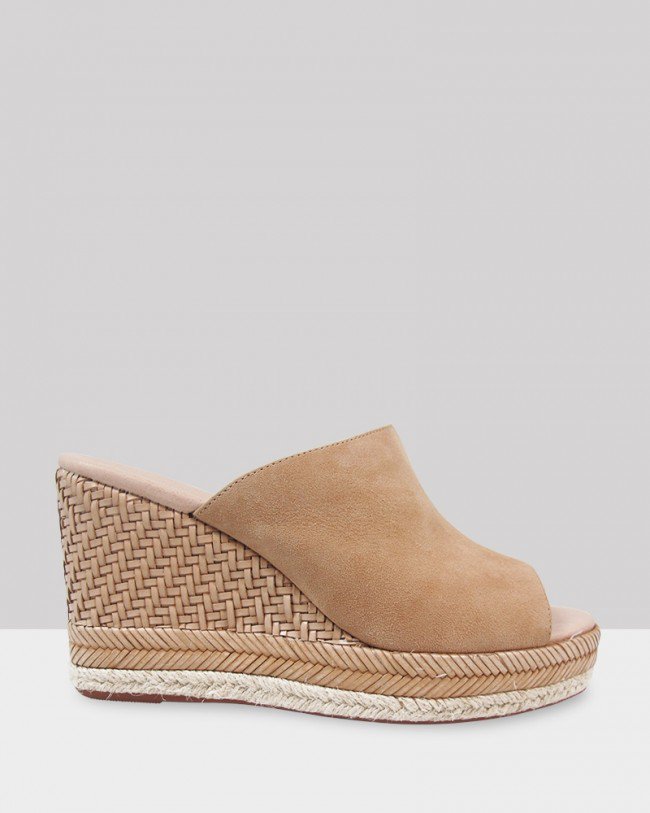 Wittner Vaughn Taupe Suede Open Toe Wedge