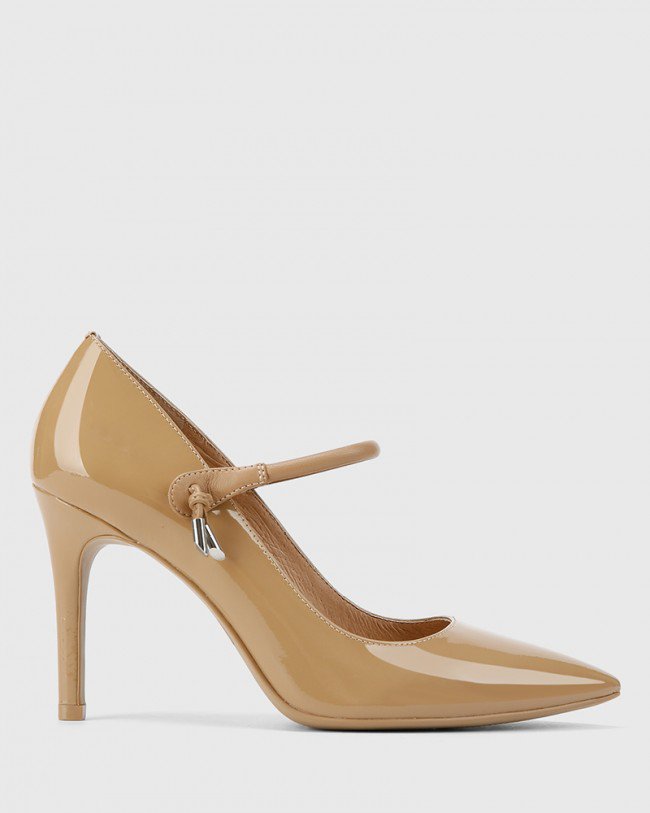 Wittner Hanner Taupe Patent &  Leather Stiletto Heel