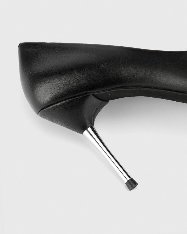 Wittner Hayes Black Leather Pointed Toe Stiletto Heel