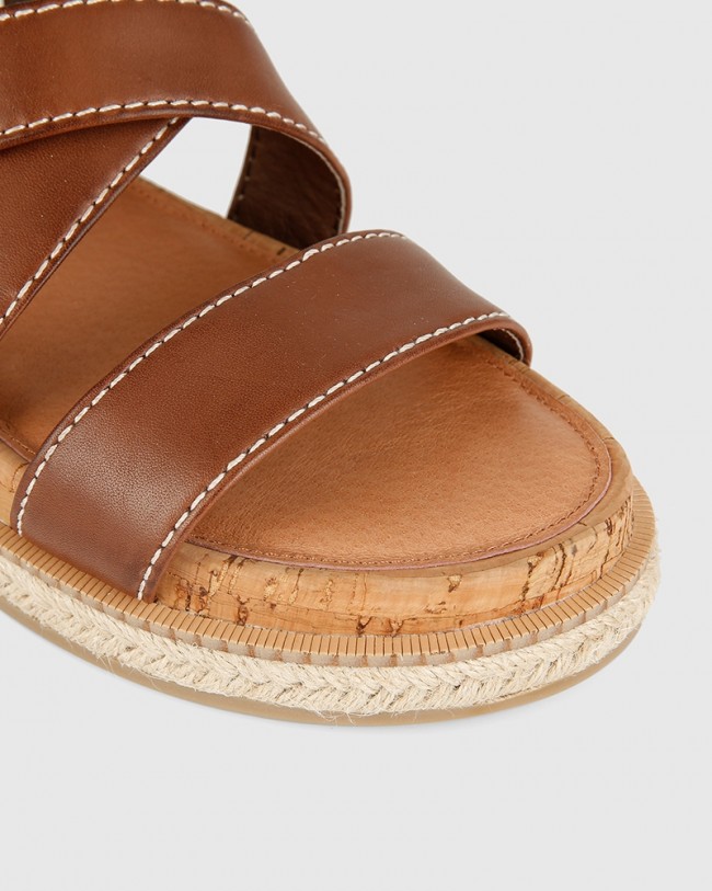 Wittner Cierra Dark Brown Leather Flat Sandal