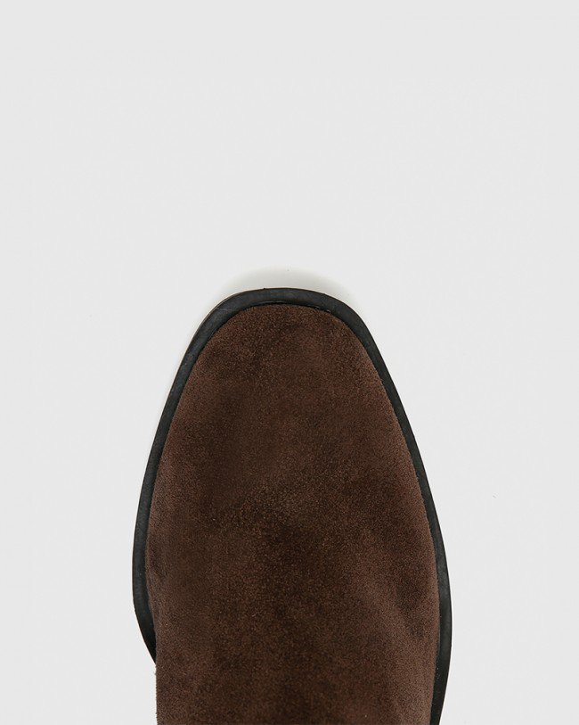 Wittner Isaac Brown Suede Leather Pull On Ankle Boot