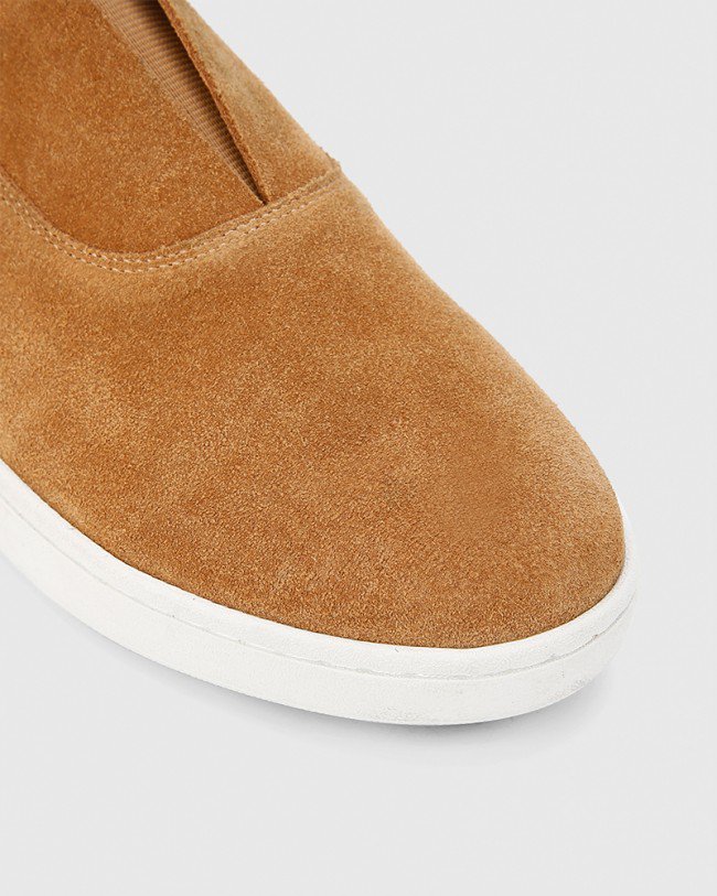 Wittner George Caramel Suede Leather Slip On Sneaker