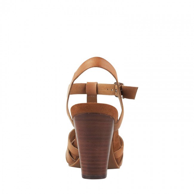 Wittner Carlino Tan Leather Block Heeled Sandal