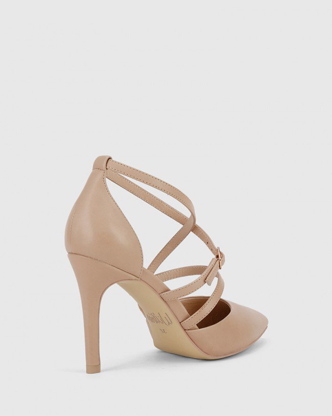Wittner Hanisha Nude Leather Pointed Toe Stiletto Heel