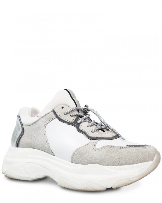 Wittner Blaze Grey and Silver Suede Chunky Sneaker
