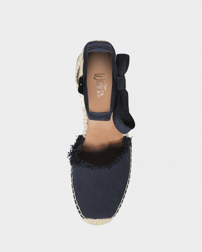Wittner Zerra Navy Canvas Espadrille Wedge