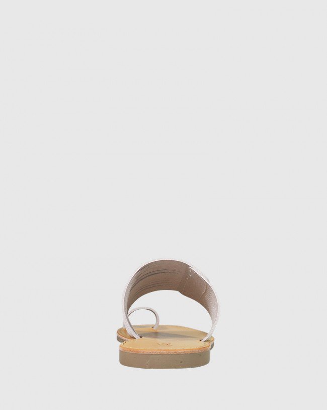 Wittner Constanza White Leather Slip On Flat Sandal