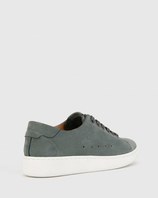 Wittner Graphite Grey Nubuck Leather Lace Up Sneaker