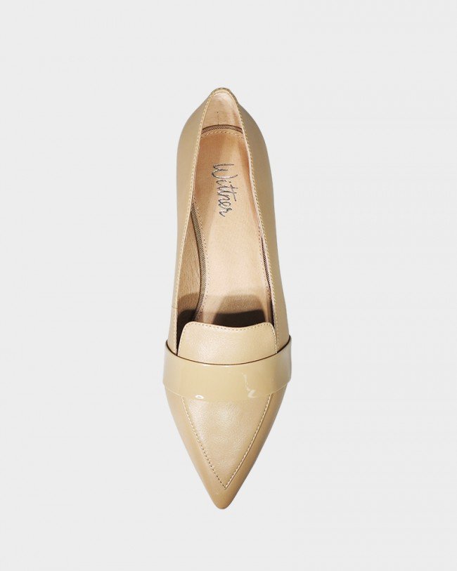Wittner Maisy Taupe Leather Pointed Toe Loafer