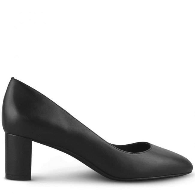 Wittner Monte Black Leather Round Toe Block Heel