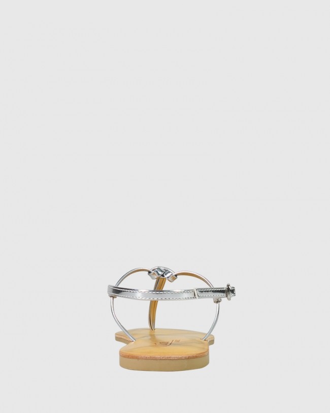 Wittner Frisco Silver Mirror Patent Flat Sandal