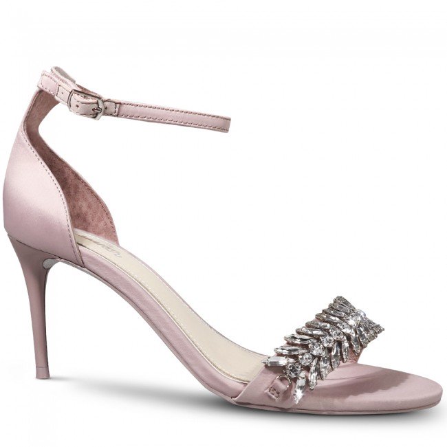 Wittner Indriana Mauve Satin Embellished Open Toe Stiletto Heel