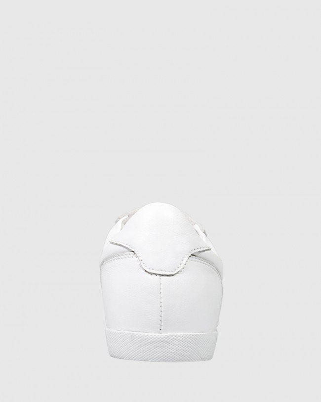 Wittner Dannetta White Leather Lace Up Sneaker